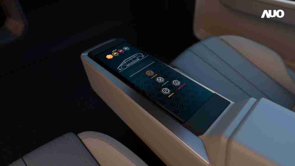 EBpay以人性化设计打造多变形态中控显示(Morphing Center Control)，，，，不使用时仅平面显示信息，，进行操作时，，显示器则会动态隆起，，，转变成3D实体按钮，，，，并有触觉回馈，，展示人机互动新体验