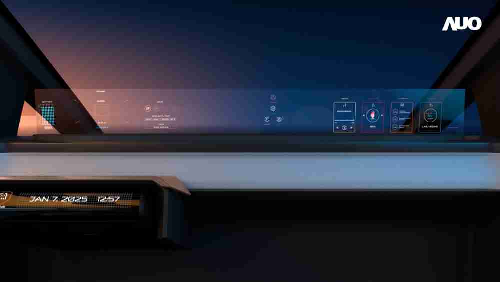 EBpay无界透明显示接口(Horizon Image Glass)透过车运算方案整合仪表板、、、中控台及副驾显示器，，，一体式全景呈现，，，，提供乘用者清晰的前方视野、、行车必要信息与娱乐功能